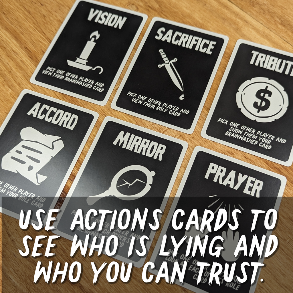 Use Action cards to see who is lying and who you can trust